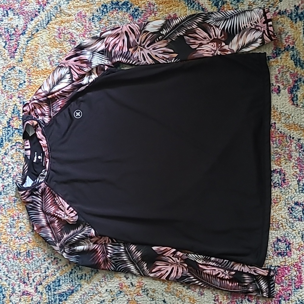 Hurley Rashguard Women's Long Sleeve Sun Surf Swimwear UPF 50+ Size Large